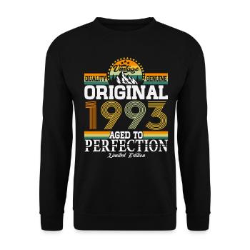 Millésime 1993 né rétro anniversaire - Sweat-shirt Unisexe - noir - Devant - Alina (178cm) & Michal (187cm)