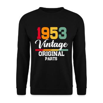 Né en 1953 Vintage Anniversaire Rétro - Sweat-shirt Unisexe - noir - Devant - Alina (178cm) & Michal (187cm)
