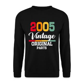 Né en 2005 Vintage Anniversaire Rétro - Sweat-shirt Unisexe - noir - Devant - Alina (178cm) & Michal (187cm)