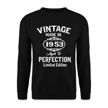 Vintage 1953 vintage anniversaire rétro cadeau - Sweat-shirt Unisexe - noir - Devant - Alina (178cm) & Michal (187cm)