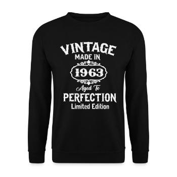 Vintage 1963 vintage anniversaire rétro cadeau - Sweat-shirt Unisexe - noir - Devant - Alina (178cm) & Michal (187cm)