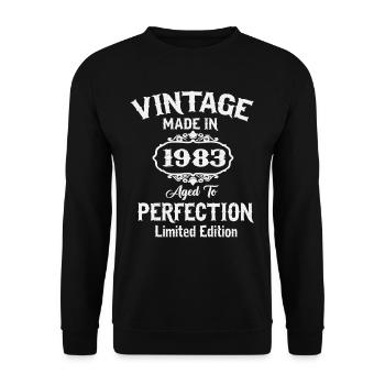Vintage 1983 vintage anniversaire rétro cadeau - Sweat-shirt Unisexe - noir - Devant - Alina (178cm) & Michal (187cm)