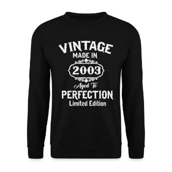 Vintage 2003 vintage anniversaire rétro cadeau - Sweat-shirt Unisexe - noir - Devant - Alina (178cm) & Michal (187cm)