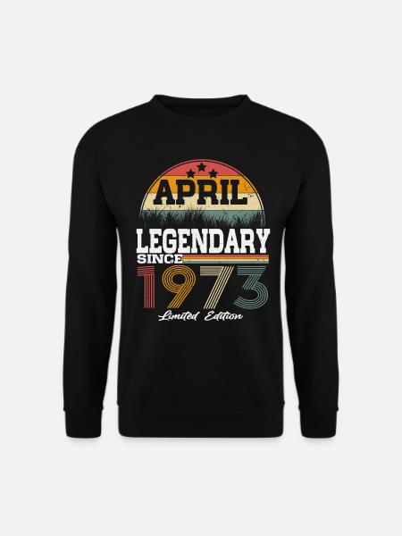 April Jahrgang 1973 geboren Vintage Geburtstag - Unisex Pullover - Schwarz