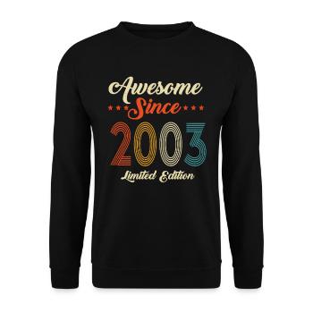 Born in 2003 20 years birthday - Unisex Sweatshirt - black - Front - Alina (178cm) & Michal (187cm)