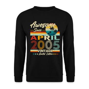 Avril 2005 Vintage vintage cadeau d’anniversaire - Sweat-shirt Unisexe - noir - Devant - Alina (178cm) & Michal (187cm)