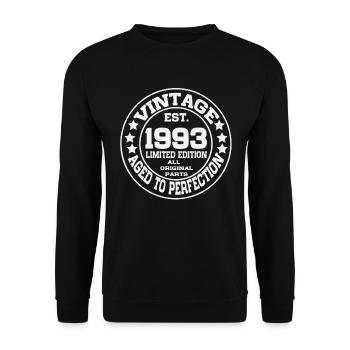 1993 Rétro vintage vintage cadeau d’anniversaire - Sweat-shirt Unisexe - noir - Devant - Alina (178cm) & Michal (187cm)