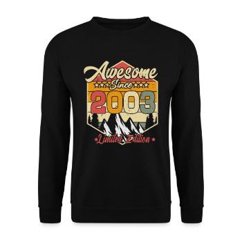 Born 2003 20 years birthday - Unisex Sweatshirt - black - Front - Alina (178cm) & Michal (187cm)