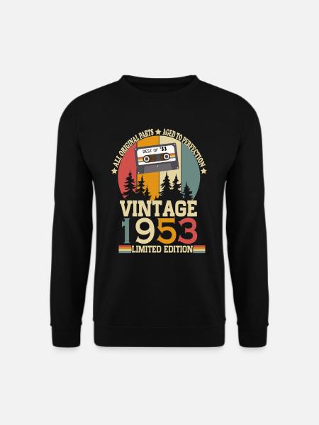 Né en 1953 Vintage Anniversaire Rétro - Sweat-shirt Unisexe - noir