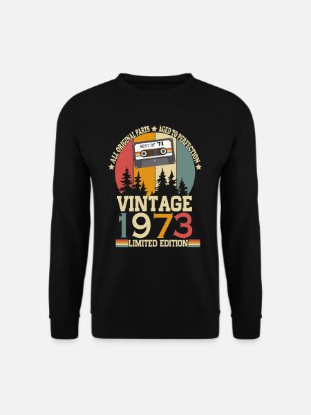 Jahrgang 1973 geboren Vintage Geburtstag Retro - Unisex Pullover - Schwarz