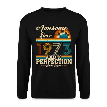 Né en 1973 Vintage Anniversaire Rétro - Sweat-shirt Unisexe - noir - Devant - Alina (178cm) & Michal (187cm)