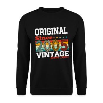 Original 2005 vintage vintage cadeau d’anniversaire - Sweat-shirt Unisexe - noir - Devant - Alina (178cm) & Michal (187cm)