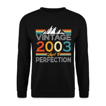 Born 2003 20 years birthday - Unisex Sweatshirt - black - Front - Alina (178cm) & Michal (187cm)