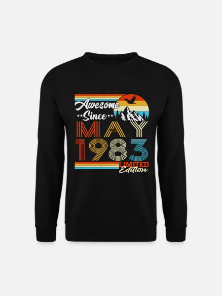 Mai 1983 Jahrgang Geburtstag Vintage Retro - Unisex Pullover - Schwarz