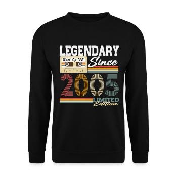 2005 vintage vintage cadeau d’anniversaire rétro - Sweat-shirt Unisexe - noir - Devant - Alina (178cm) & Michal (187cm)