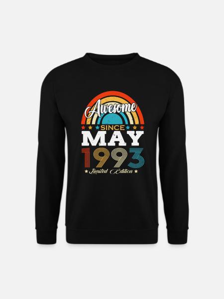 Mai 1993 Jahrgang geboren Retro Vintage Geburtstag - Unisex Pullover - Schwarz