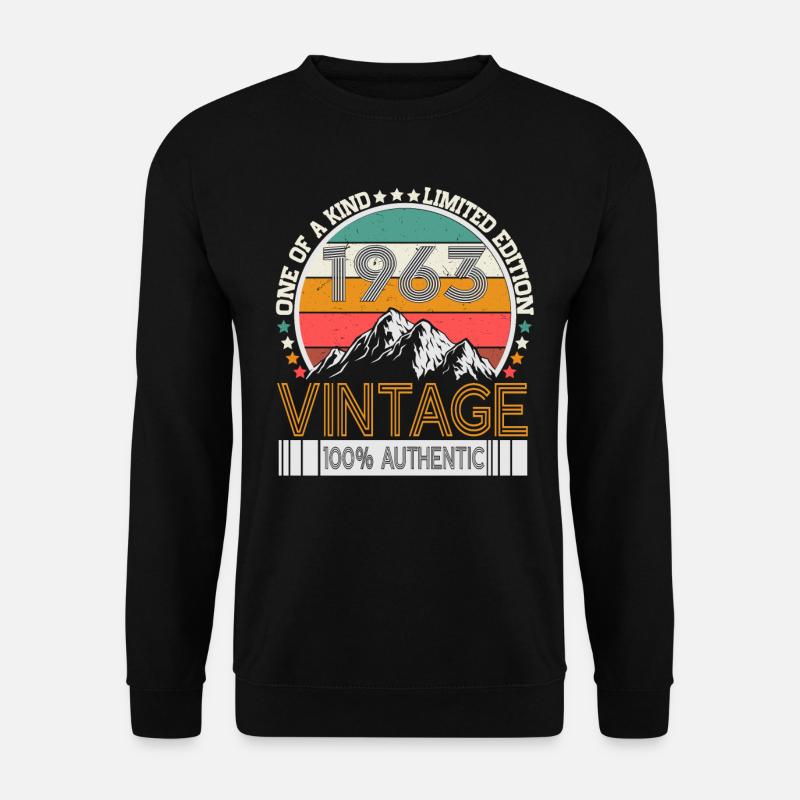 1963 Jahrgang Vintage Retro Geburtstag Geschenk - Unisex Pullover - Schwarz