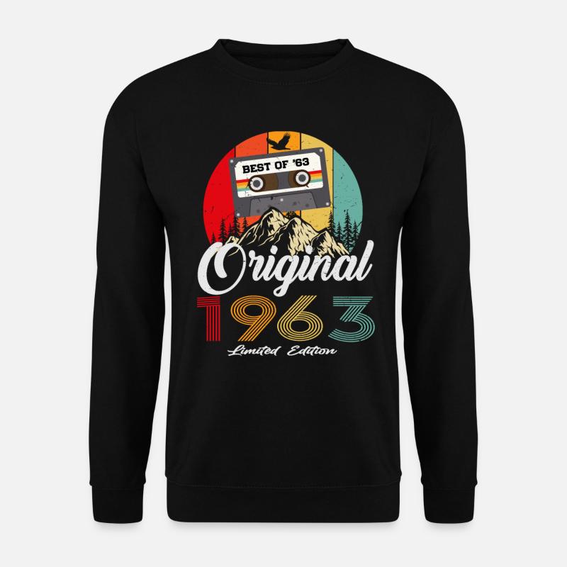 1963 Jahrgang Vintage Retro Geburtstag Geschenk - Unisex Pullover - Schwarz