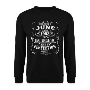 Les légendes sont nées en juin 1993 - Sweat-shirt Unisexe - noir - Devant - Alina (178cm) & Michal (187cm)