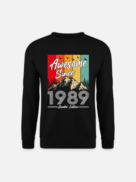 1989 Jahrgang Geburtstag Vintage Retro Geschenk - Unisex Pullover - Schwarz