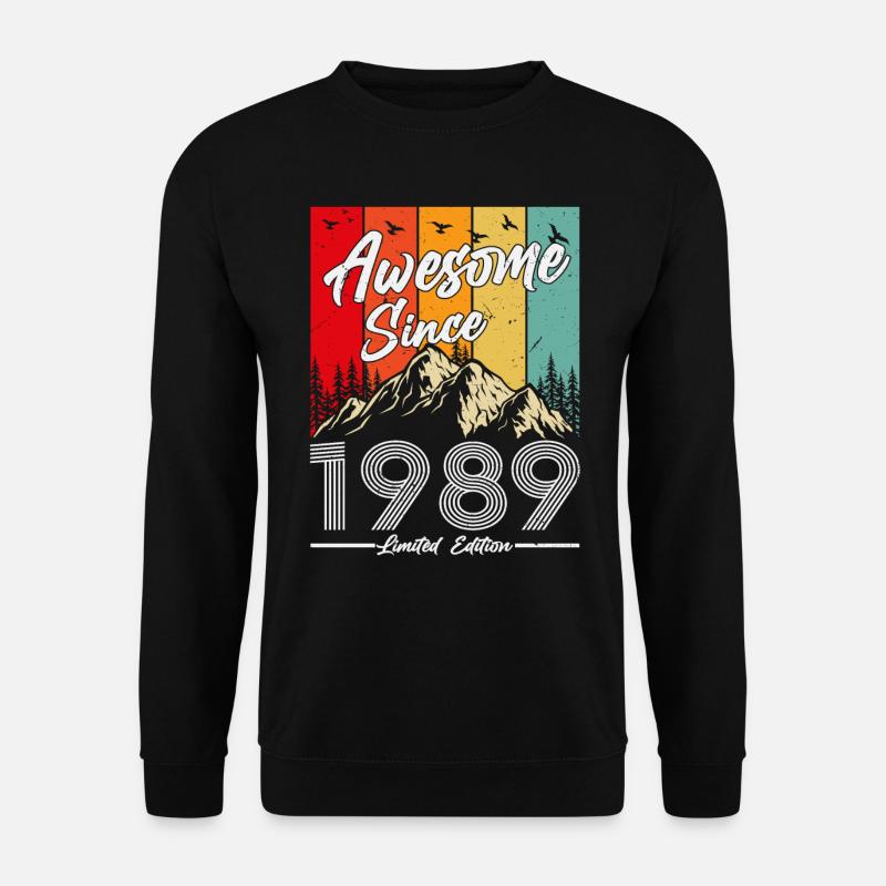 1989 Jahrgang Geburtstag Vintage Retro Geschenk - Unisex Pullover - Schwarz