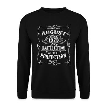 Des légendes sont nées en août 1973 - Sweat-shirt Unisexe - noir - Devant - Alina (178cm) & Michal (187cm)
