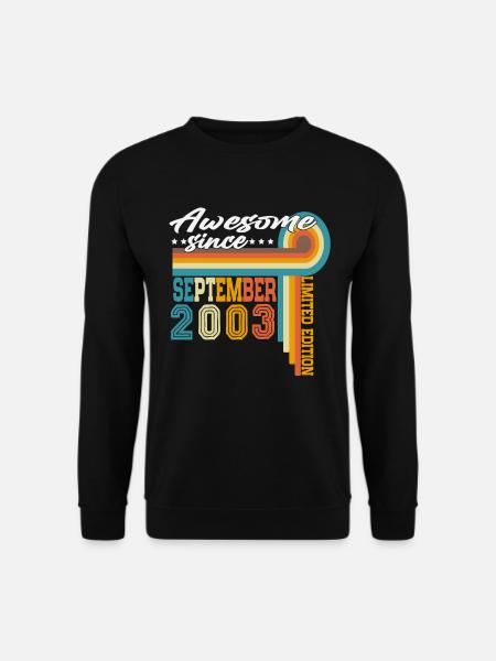 September 2003 Vintage Jahrgang Geburtstag Retro - Unisex Pullover - Schwarz
