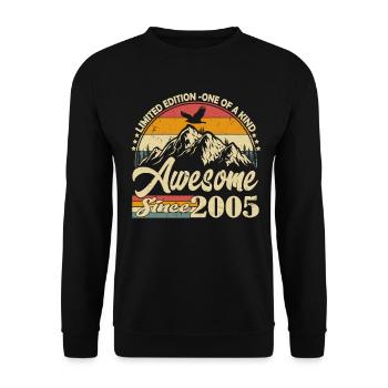 Vintage 2005 Vintage Retro Birthday - Unisex Sweatshirt - black - Front - Alina (178cm) & Michal (187cm)