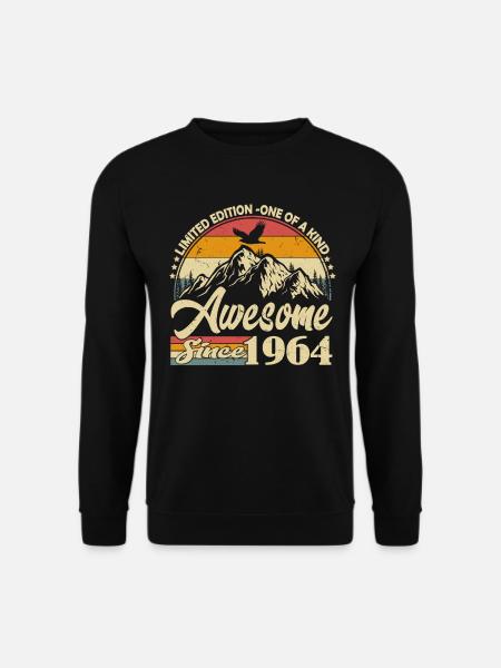 Jahrgang 1964 geboren Vintage Retro Geburtstag - Unisex Pullover - Schwarz