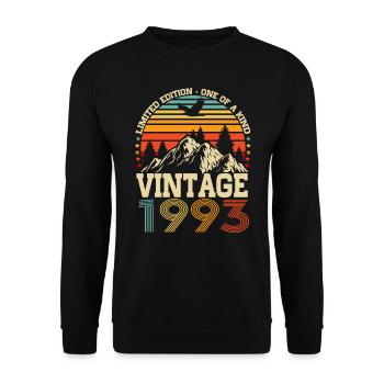 Vintage, 1993, Anniversaire, Vintage, Cadeau rétro - Sweat-shirt Unisexe - noir - Devant - Alina (178cm) & Michal (187cm)