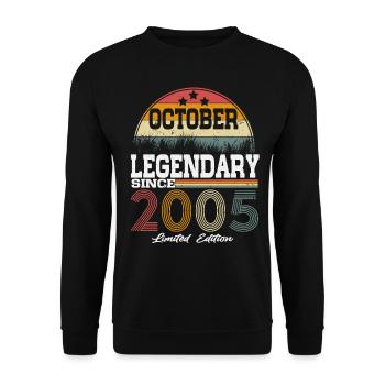Legends were born in October 2005 - Unisex Sweatshirt - black - Front - Alina (178cm) & Michal (187cm)