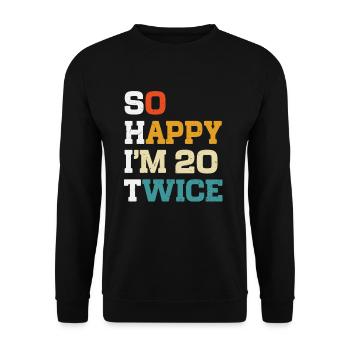 40 Birthday 40 years Born in 1983 - Unisex Sweatshirt - black - Front - Alina (178cm) & Michal (187cm)