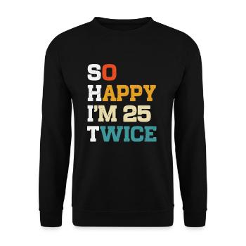 50 Birthday 50 years born in 1973 - Unisex Sweatshirt - black - Front - Alina (178cm) & Michal (187cm)
