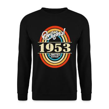 Original 1953 Vintage Vintage Birthday Retro - Unisex Sweatshirt - black - Front - Alina (178cm) & Michal (187cm)