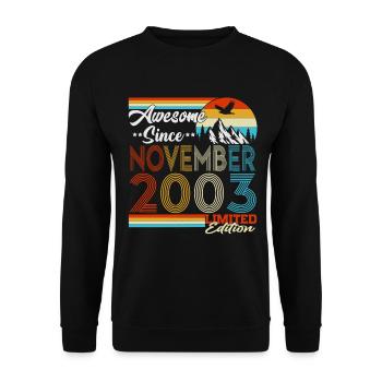 November 2003 Vintage Vintage Retro Birthday - Unisex Sweatshirt - black - Front - Alina (178cm) & Michal (187cm)