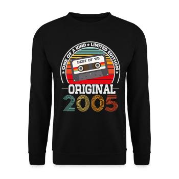 Original 2005 Vintage Retro Vintage Birthday - Unisex Sweatshirt - black - Front - Alina (178cm) & Michal (187cm)