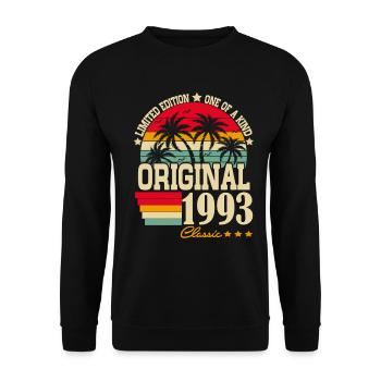 Original 1993 Vintage Vintage Birthday Retro - Unisex Sweatshirt - black - Front - Alina (178cm) & Michal (187cm)