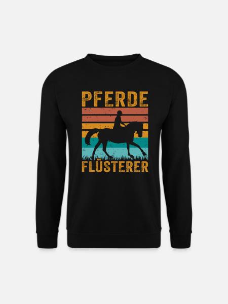 Retro Pferde Flüsterer Pferd - Unisex Pullover - Schwarz