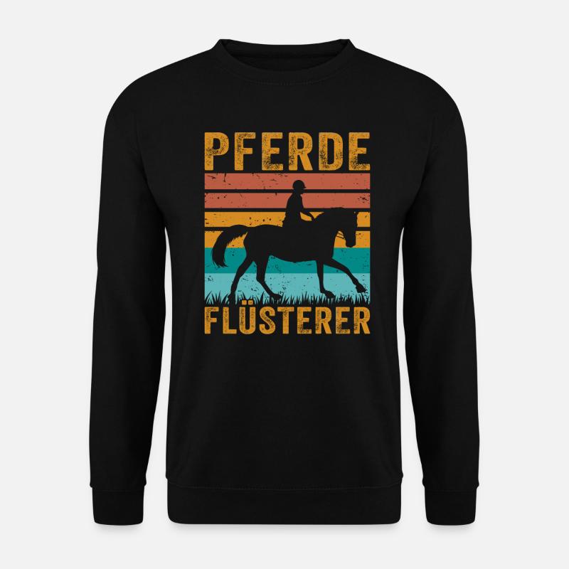 Retro Pferde Flüsterer Pferd - Unisex Pullover - Schwarz