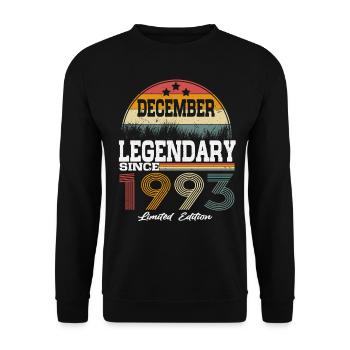 Des légendes sont nées en décembre 1993 - Sweat-shirt Unisexe - noir - Devant - Alina (178cm) & Michal (187cm)