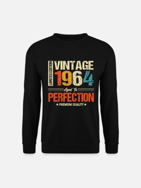 Vintage 1964 Jahrgang geboren Geburtstag Geschenk - Unisex Pullover - Schwarz