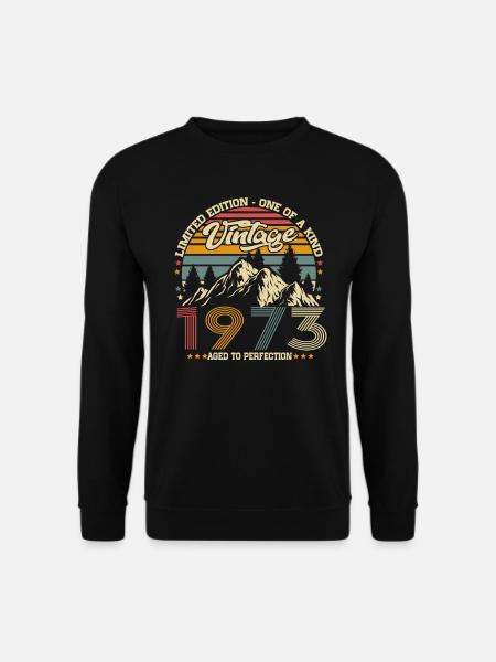 Vintage 1973 Jahrgang Geburtstag Retro Geschenk - Unisex Pullover - Schwarz