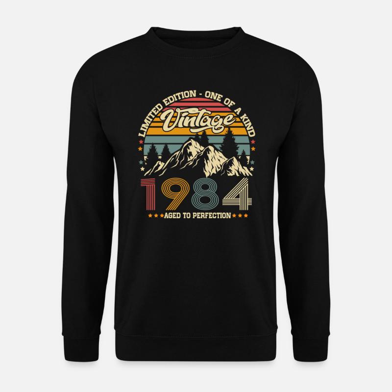 Vintage 1984 Jahrgang Geburtstag Retro Geschenk - Unisex Pullover - Schwarz
