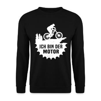 Ich Bin Der Motor Mountainbike - Unisex Pullover - Schwarz - Vorne - Alina (178cm) & Michal (187cm)