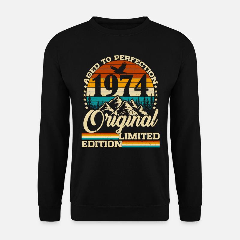 Original 1974 Vintage Jahrgang Geburtstag Geschenk - Unisex Pullover - Schwarz