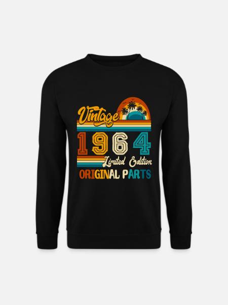 1964 Vintage Retro Vintage Birthday Gift - Unisex Sweatshirt - black