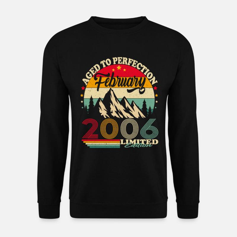 Februar 2006 Jahrgang Geburtstag Retro Geschenk - Unisex Pullover - Schwarz