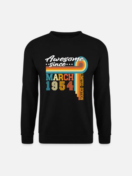 März 1954 Jahrgang geboren Vintage Geburtstag - Unisex Pullover - Schwarz