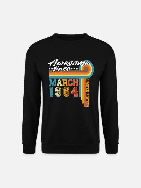 März 1964 Jahrgang geboren Vintage Geburtstag - Unisex Pullover - Schwarz