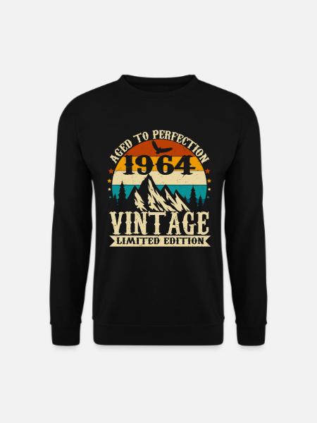 Vintage 1964 Retro Jahrgang Geburtstag Geschenk - Unisex Pullover - Schwarz